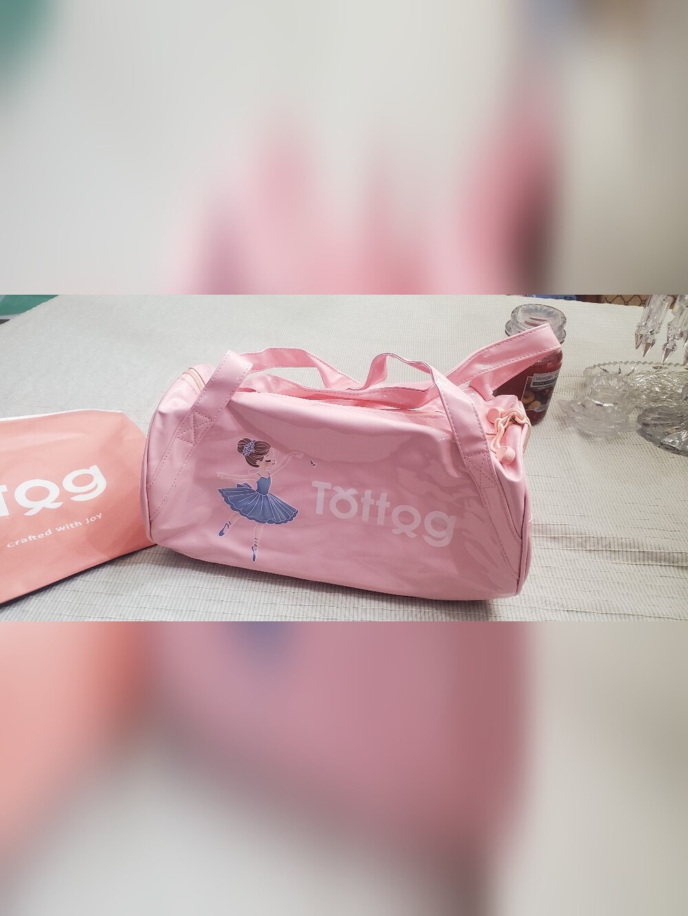 Tottog Ballet Dance Duffel Bag 15"x7.9"x7.9"